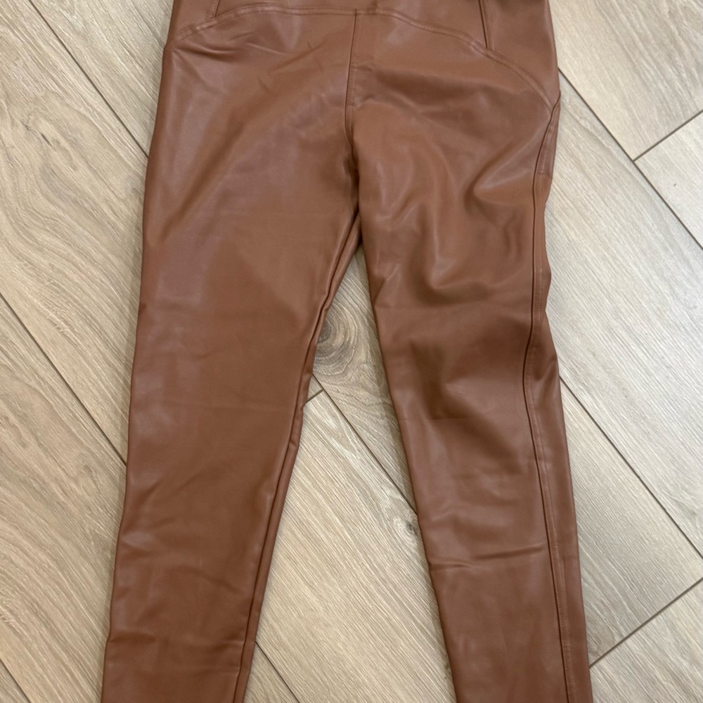 Brown Leather Leggings